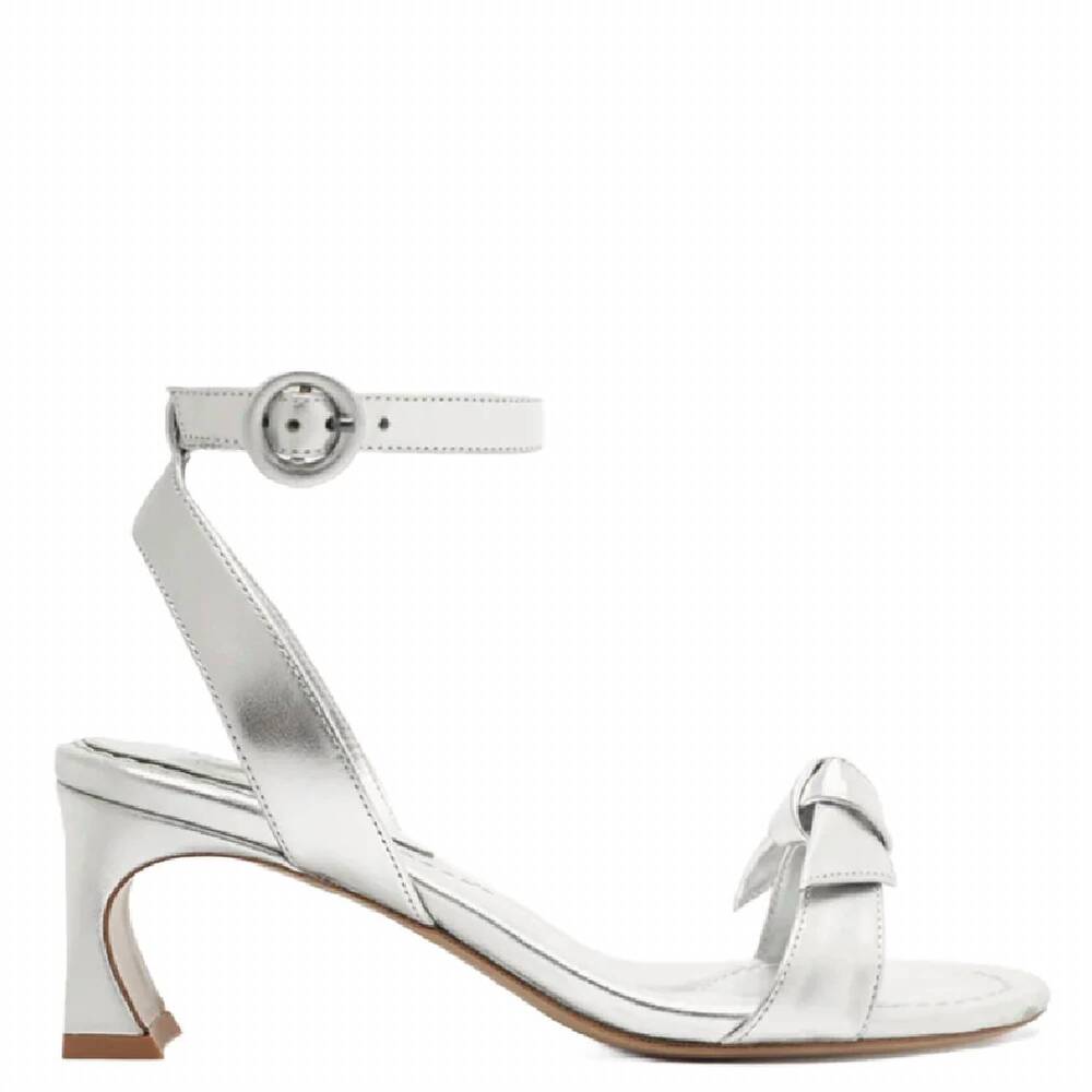 NEW ALEXANDRE BIRMAN women's clarita bar heels in silver